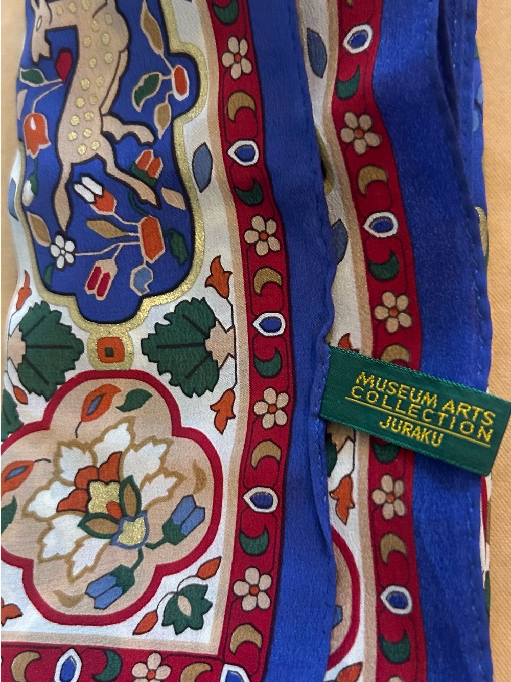 Museum Arts Collection Juraku Blue Floral Silk Scarf